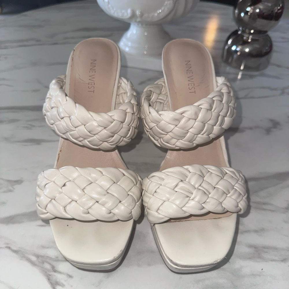Nine West Women's Cream Braided Sandals